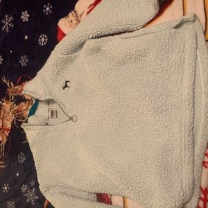 Furry light blue “Pink” quarter zip